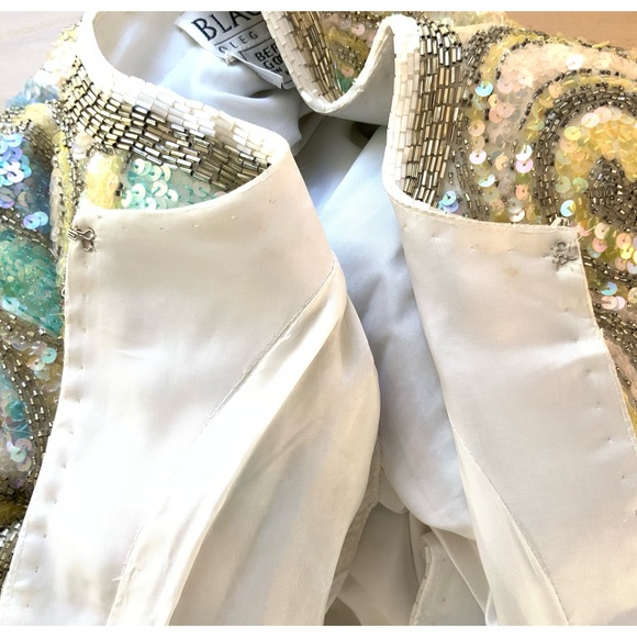 Oleg Cassini Black Tie for Bergdorf Goodman Stunning Beaded Sequin Jacket - Picture 12 of 14